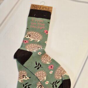 NWT "Living on the Hedge" hedgehog socks from Karma